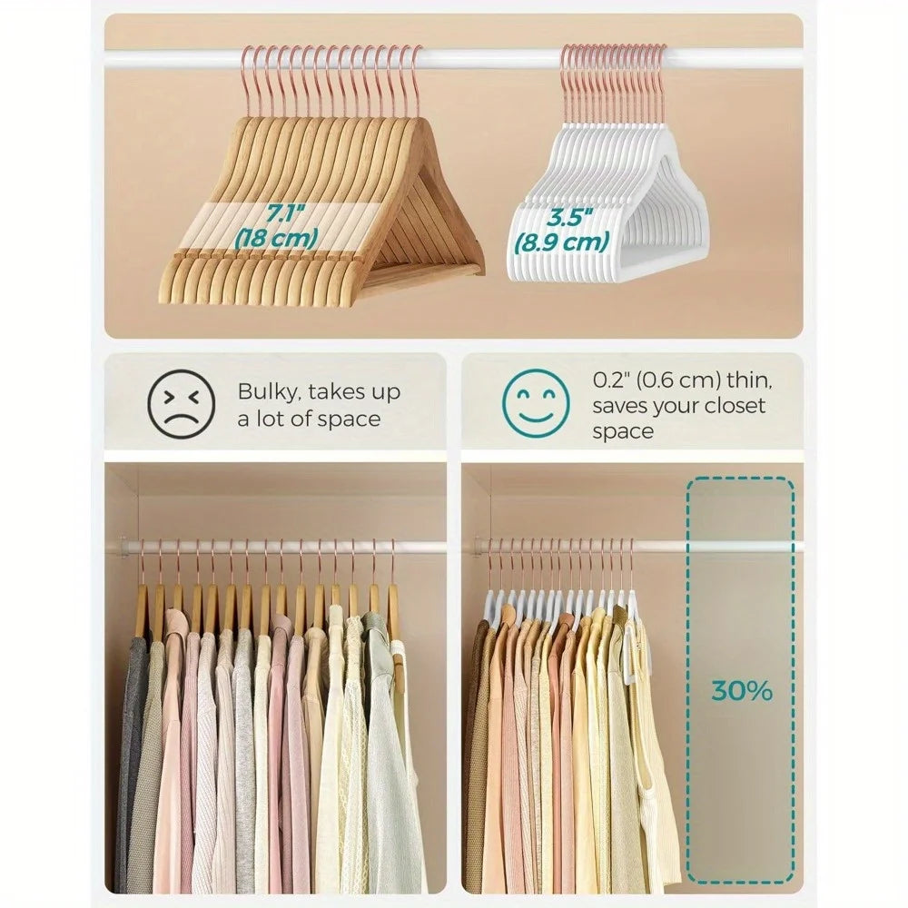 DIAMRI 50pc Rotating Velvet Non-Slip Hangers With 360 Degree Hook