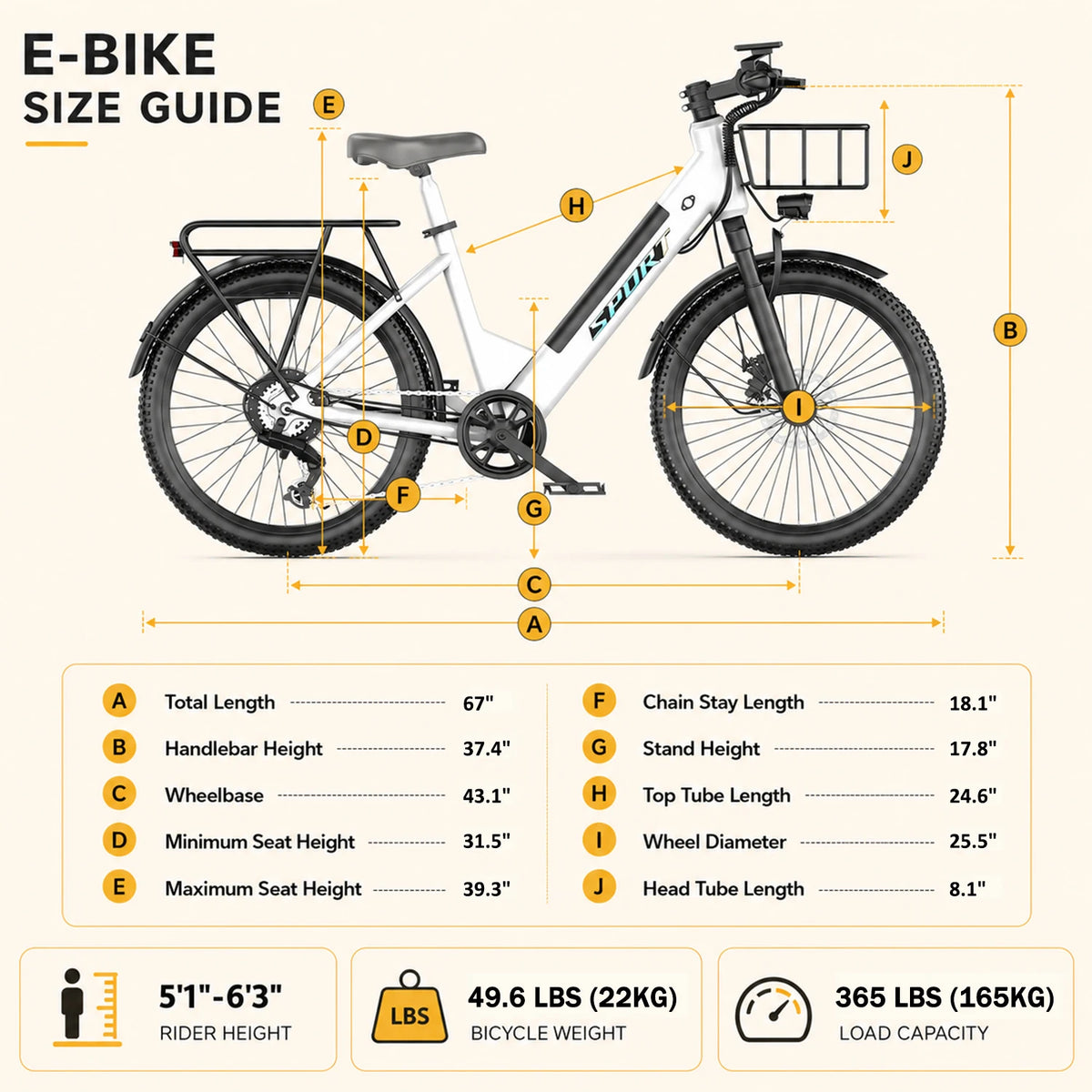 ASKGO 1500W Peak Motor Electric Mountain Bike With Basket