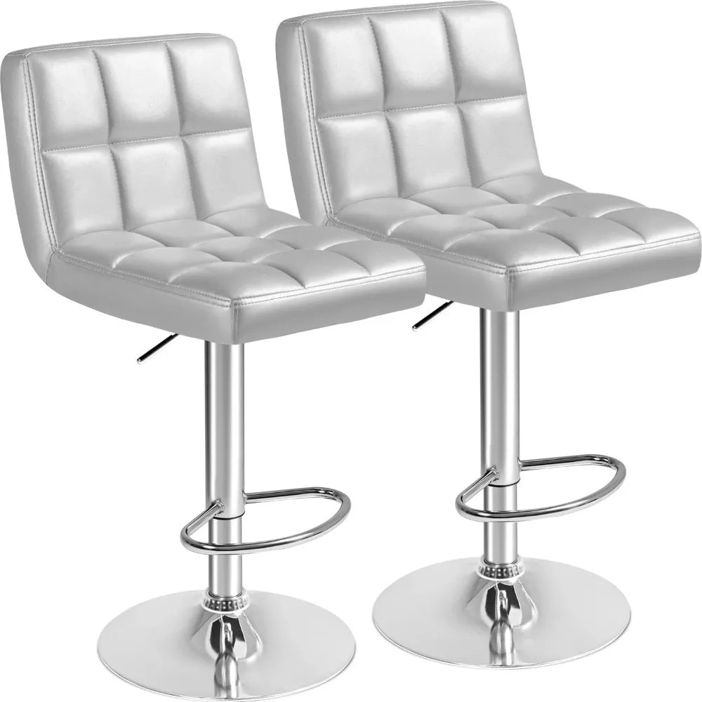 Furmax Modern Swivel Adjustable PU Leather Bar Stools Set of Two