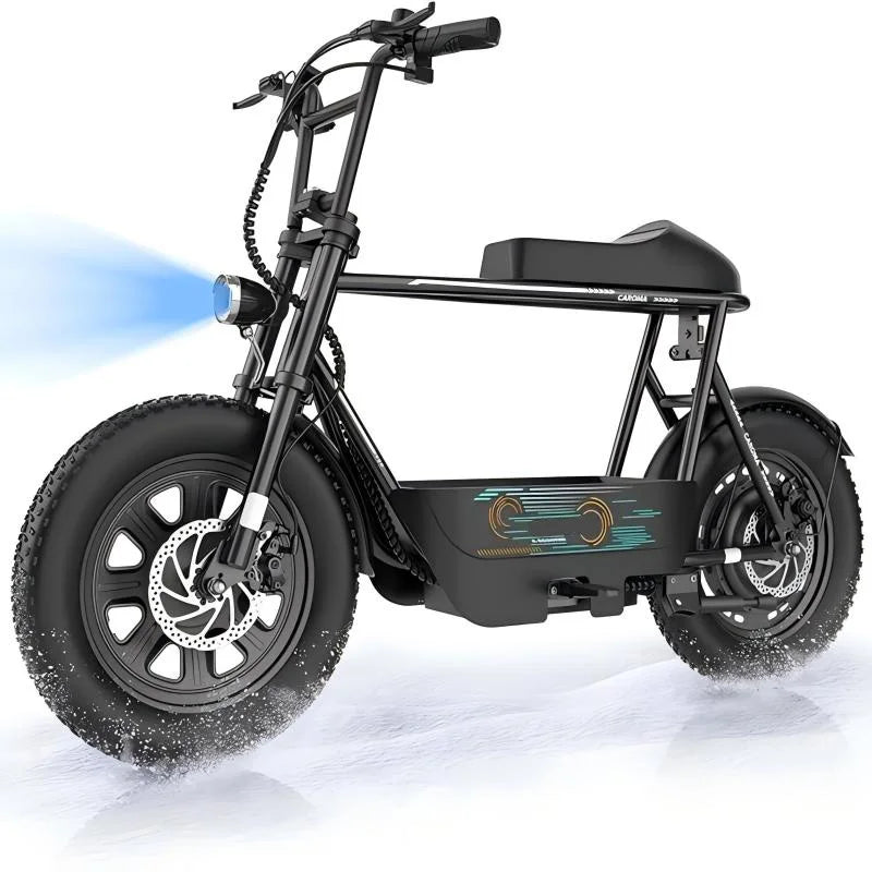 Electric Scooter With Seat, Suspension, Fat Tires And Cargo Basket