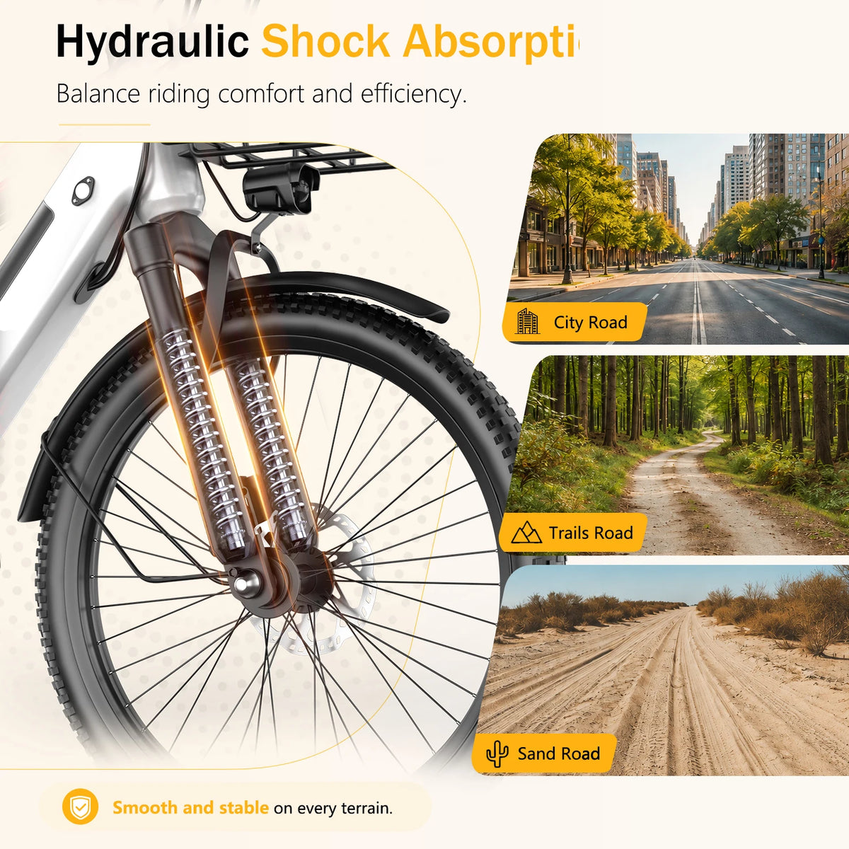 ASKGO 1500W Peak Motor Electric Mountain Bike With Basket