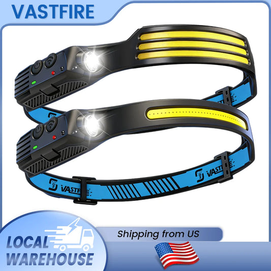 VASTFIRE USB Rechargeable COB LED Headlamp Induction Outdoor