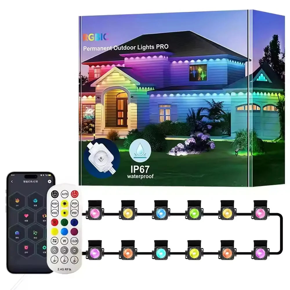 Smart Permanent Eaves Lights IP67 Waterproof LED String App Music