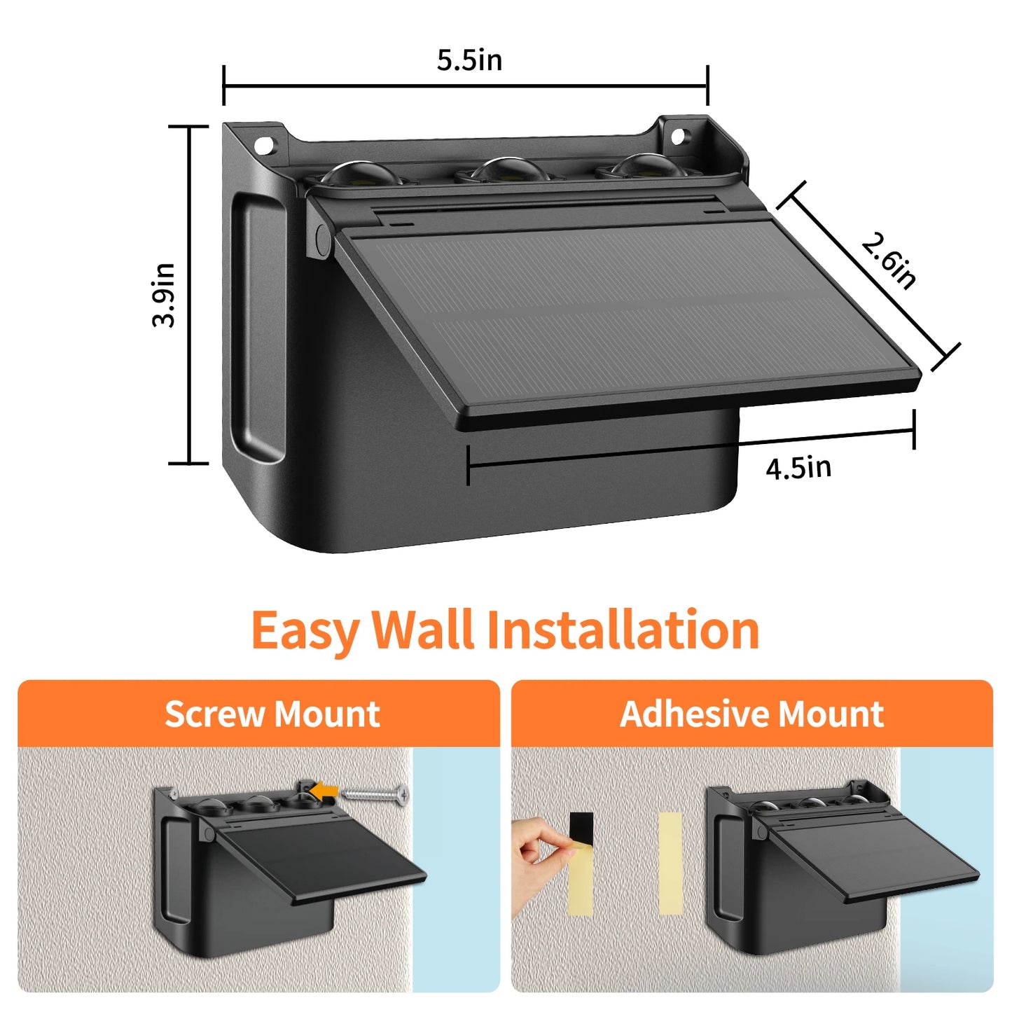Intelamp IP65 Solar Wall Lights With Remote And Color Modes
