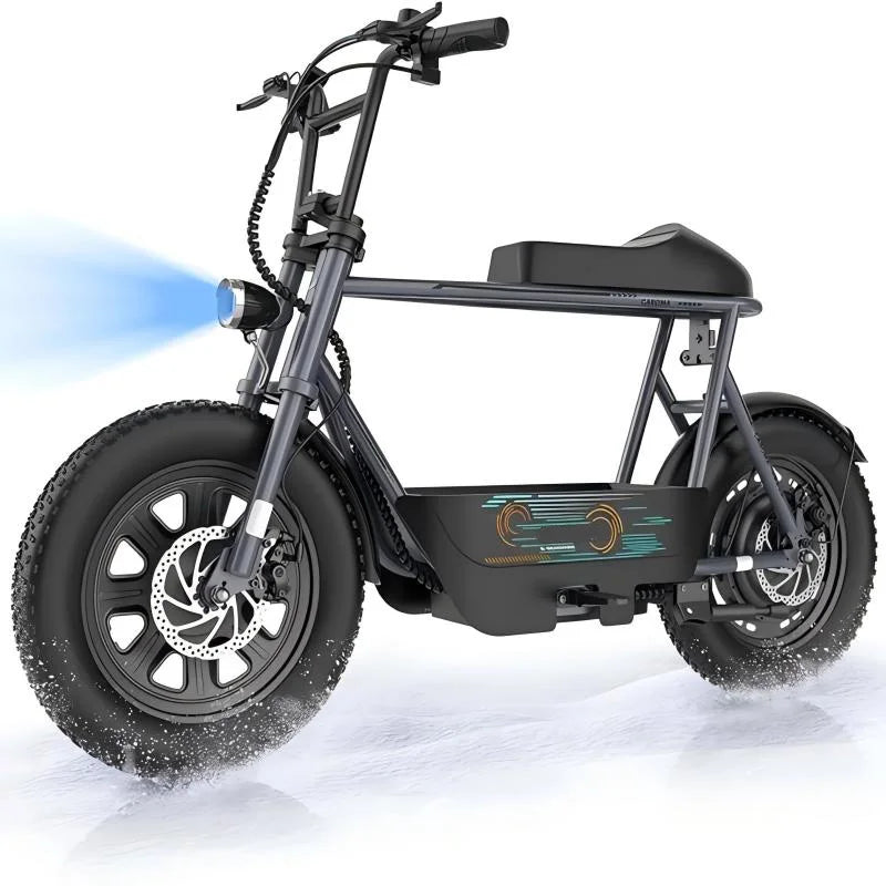 Electric Scooter With Seat, Suspension, Fat Tires And Cargo Basket