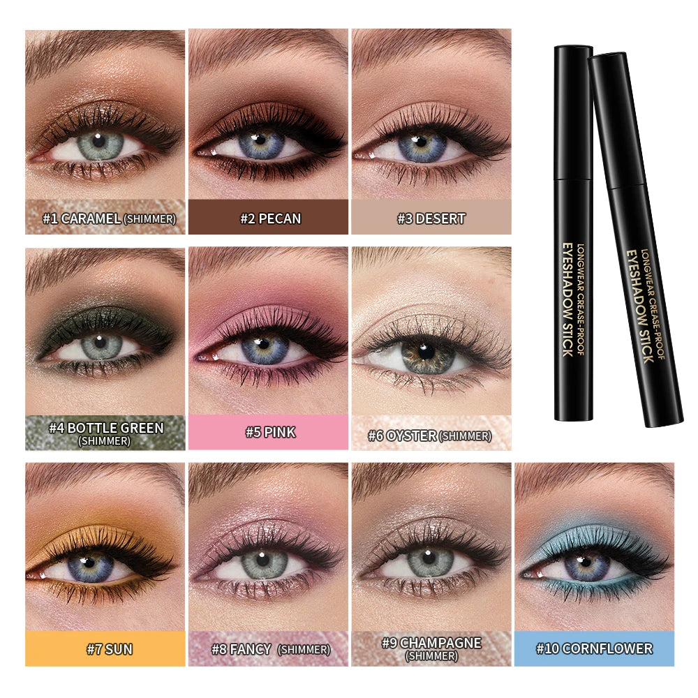 Waterproof Matte Shimmer Eyeshadow Pencil For Liner And Lid