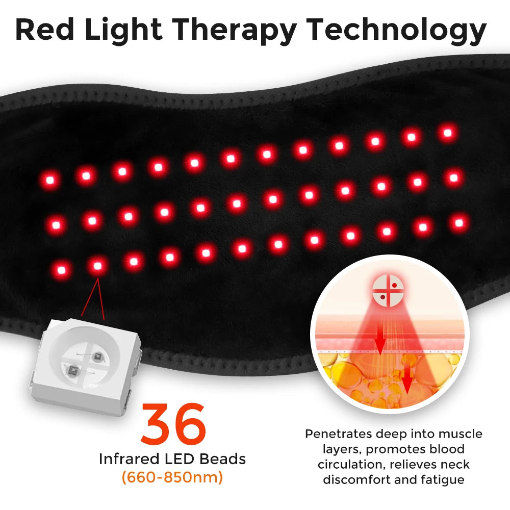 Hailicare Heating Neck Massager With 36 LED Beads 660nm 850nm