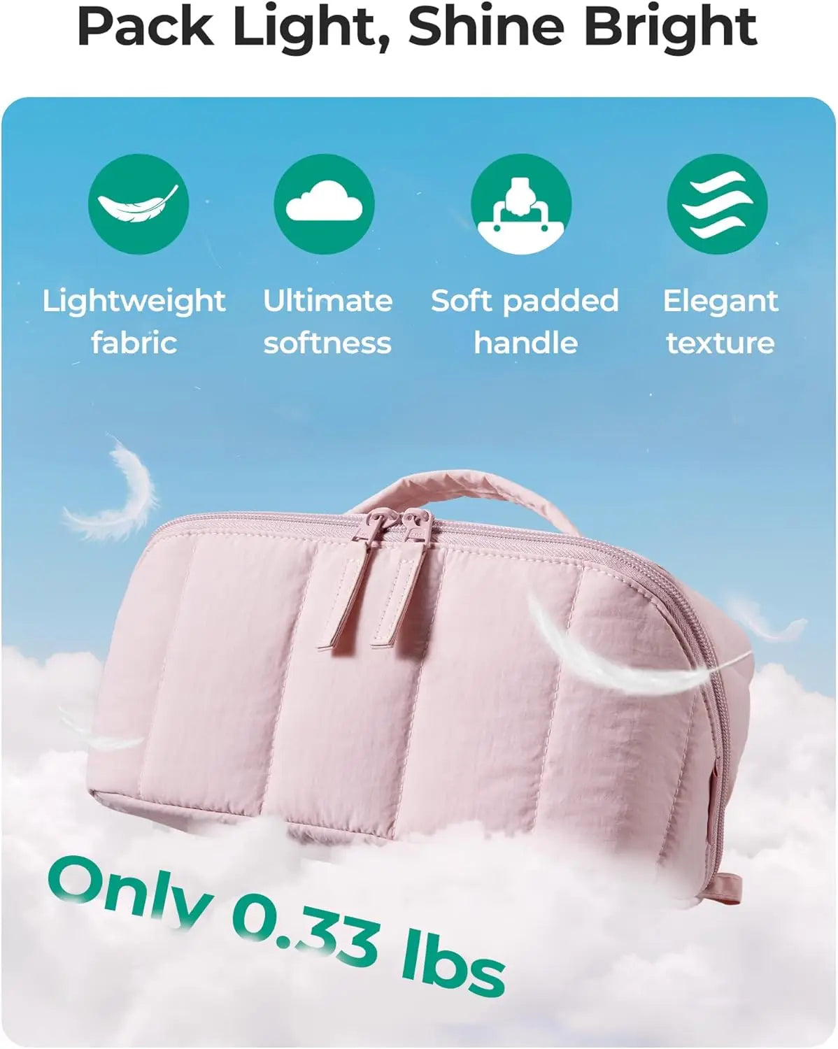 Travel Makeup Bag For Women Portable Water Resistant Cosmetic Case