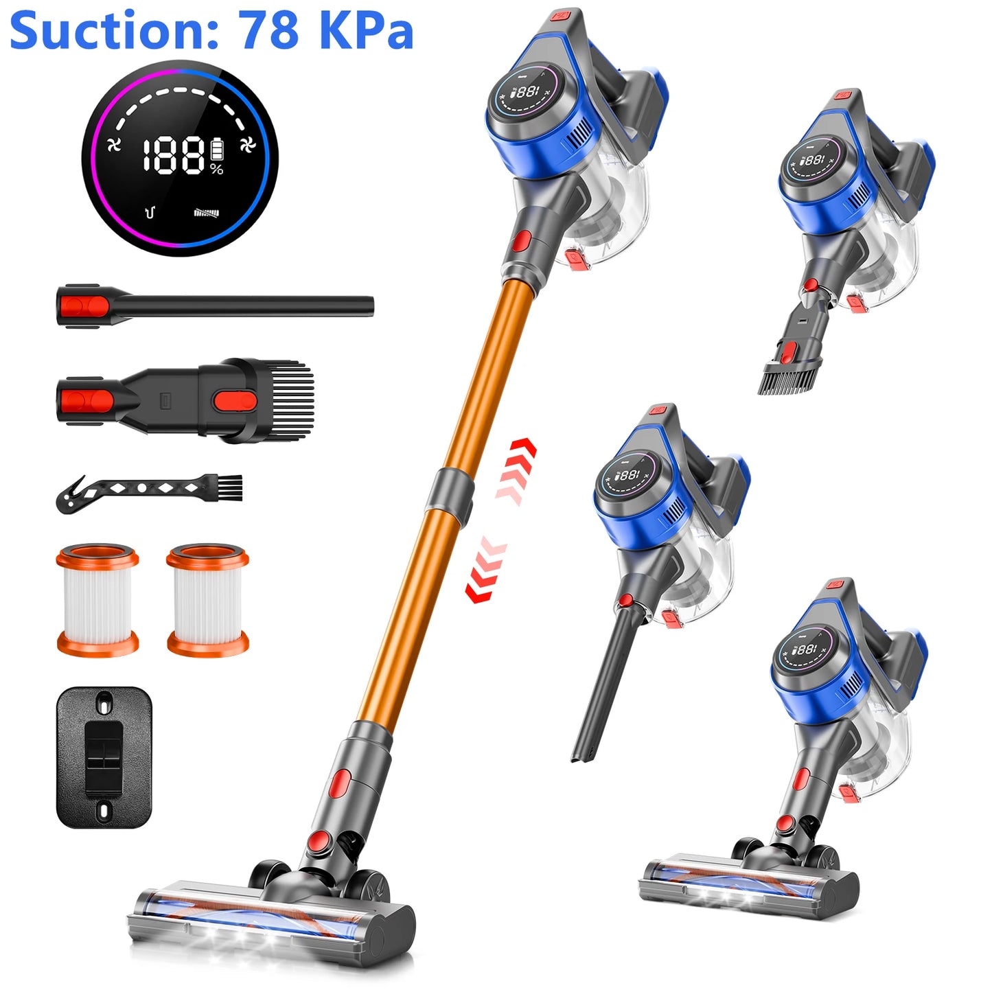Honki Cordless Wet Dry Handheld Vacuum Cleaner With Powerful Suction