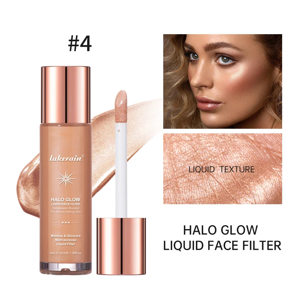 2 IN 1 Face Makeup Long-Lasting Dewy Radiant Liquid Illuminator Foundation & Highlighter Brighten Face Body Shimmer Makeup