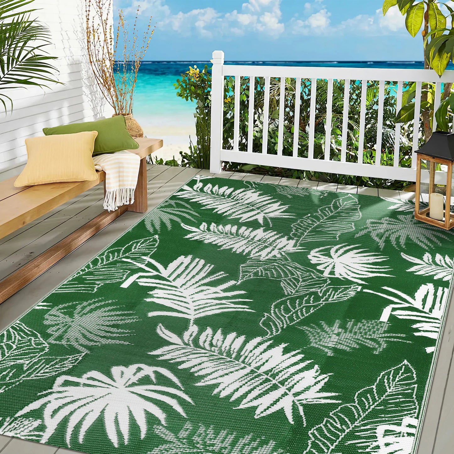 Outdoor Waterproof Polypropylene Rug Recycled Plastic For Patio Deck