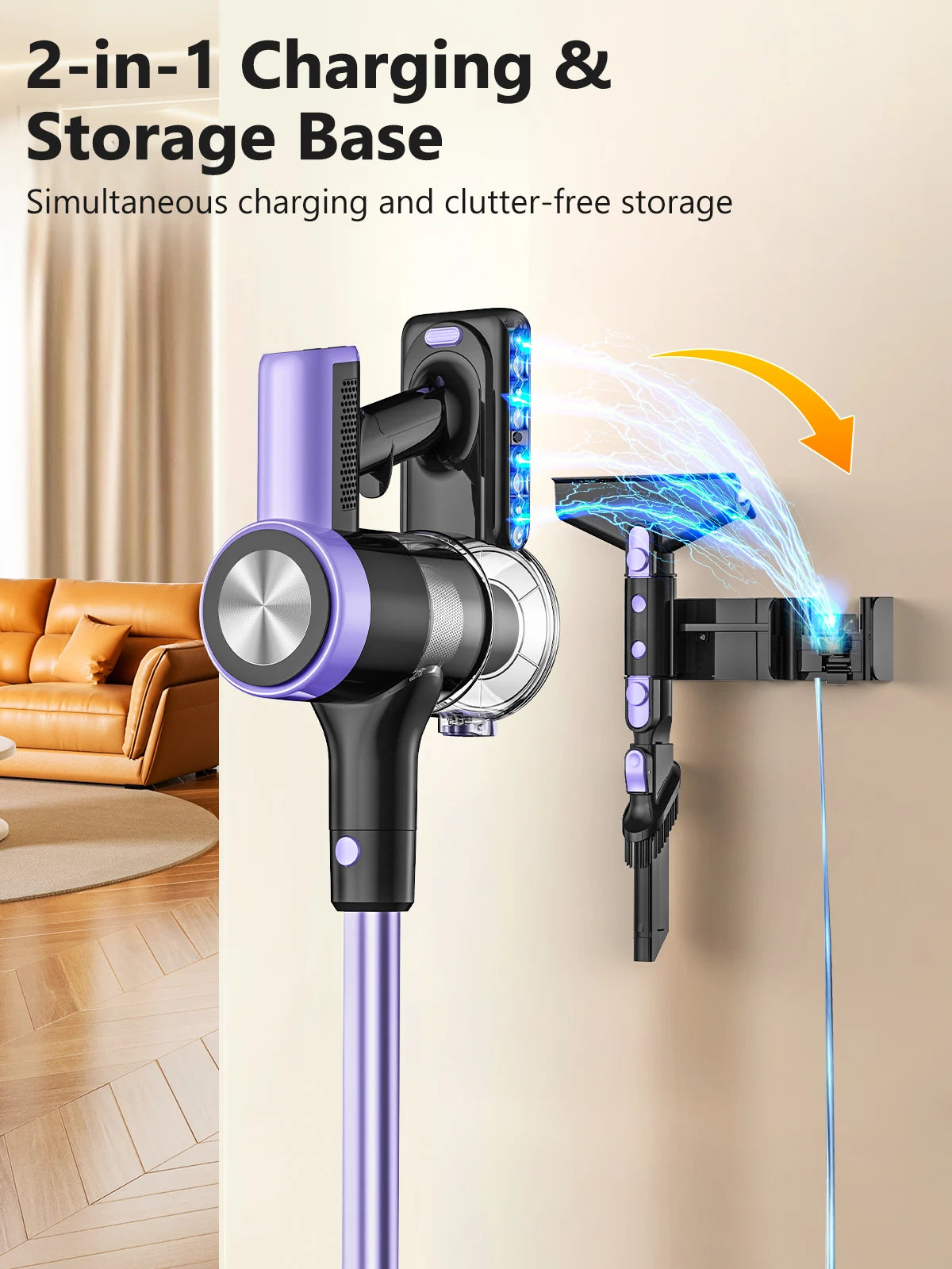 SUXIANGVAC Cordless Vacuum Cleaner 500W 55KPa Self Standing LED Screen