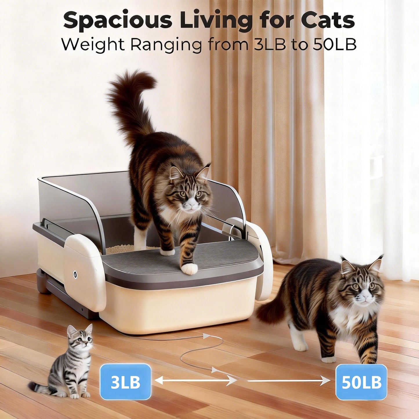 Automatic Self-Cleaning Litter Box With Odor Control For Cats