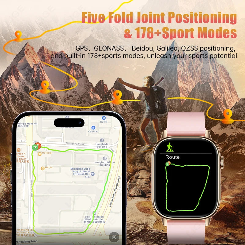 LIGE GPS Smartwatch For Android iOS HeartRate Bluetooth Calling IP68