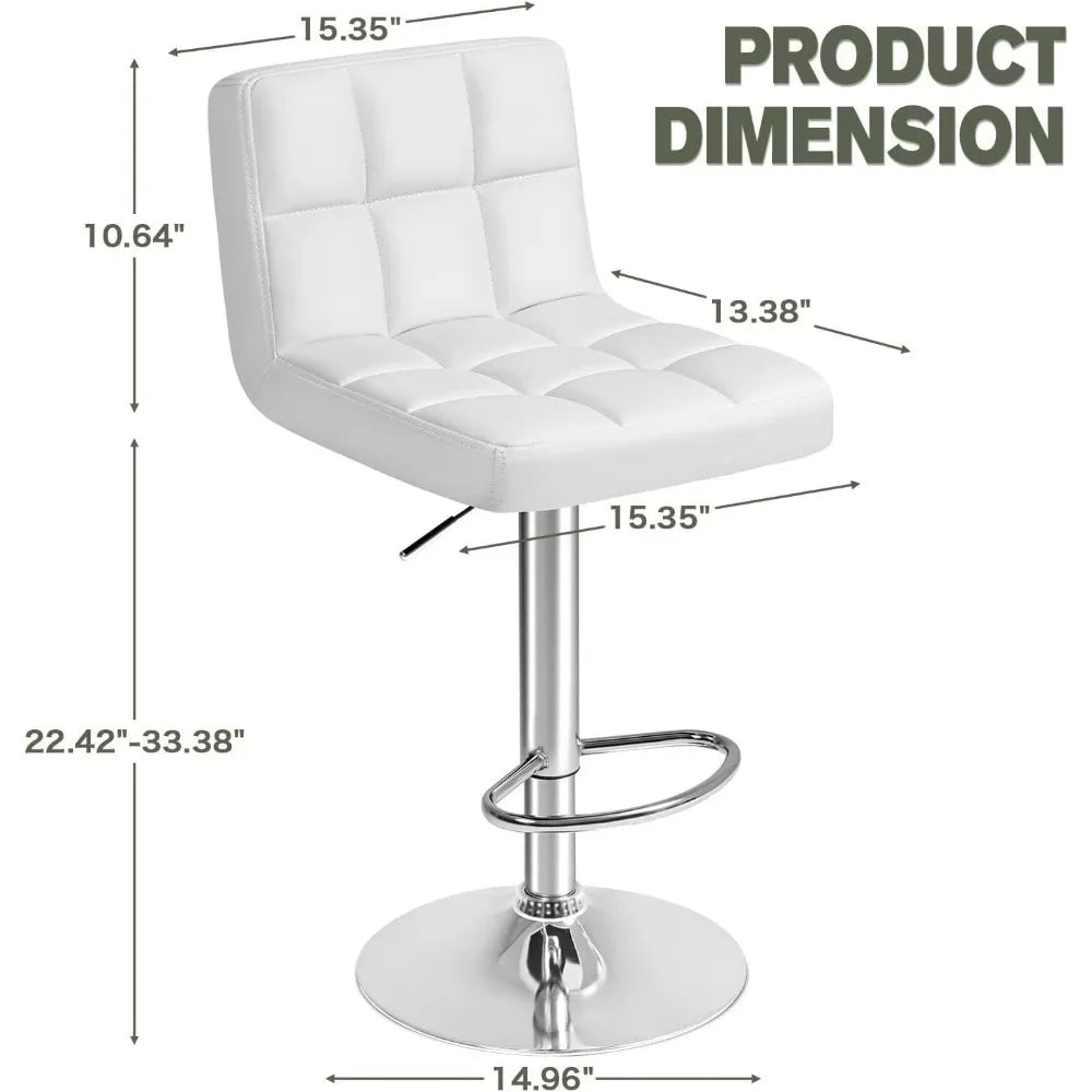 Furmax Modern Swivel Adjustable PU Leather Bar Stools Set of Two