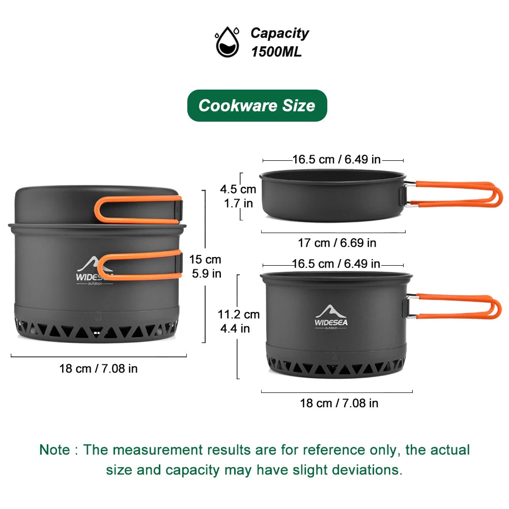 Widesea Outdoor Camping Cookware Set Pots and Utensils