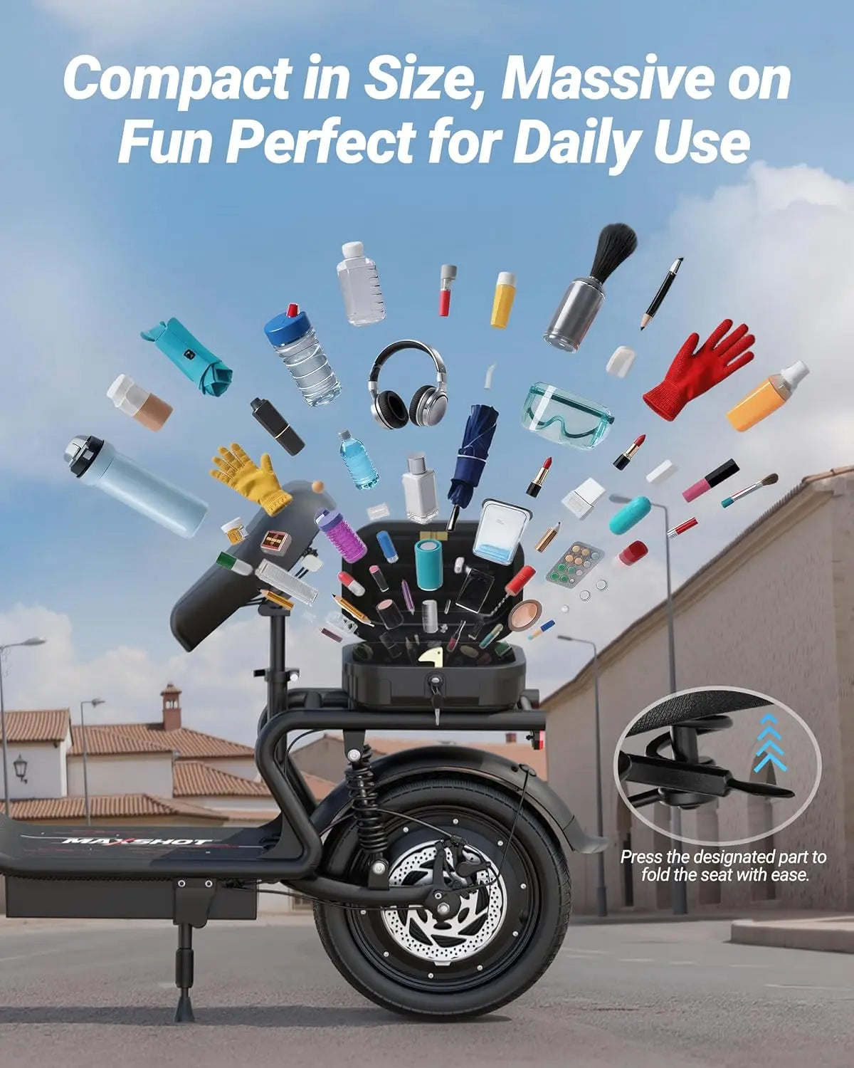 AOVOPRO Folding Electric Scooter For Adults 500W 28 Mile Range