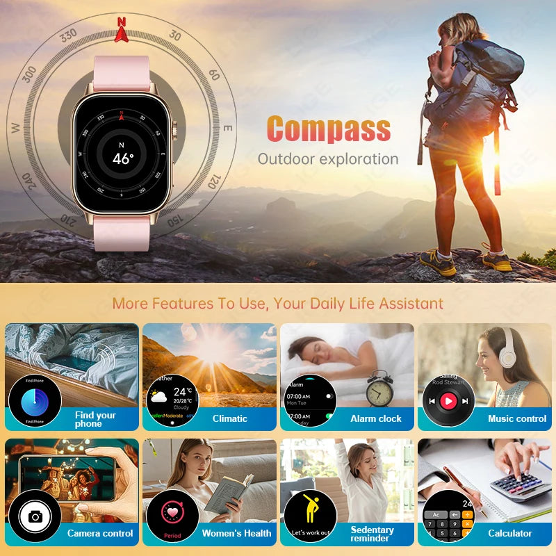 LIGE GPS Smartwatch For Android iOS HeartRate Bluetooth Calling IP68