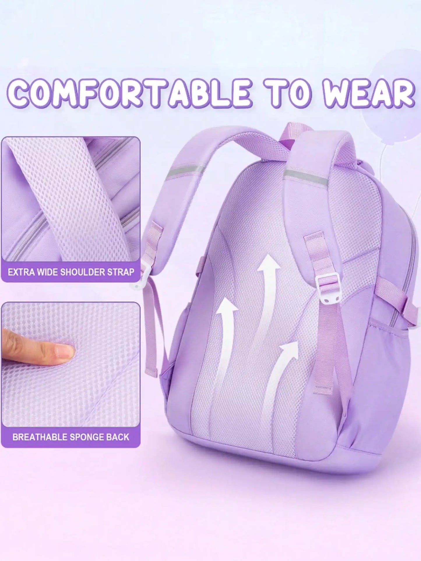 Youth Nylon Backpack Set With Lunch Box And Pen Case