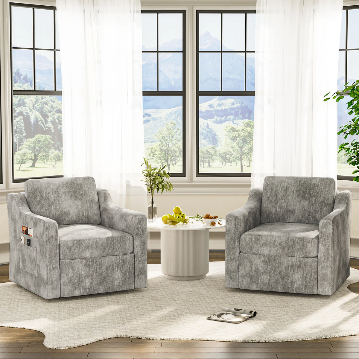 360 Degree Swivel Accent Chair for Comfortable Living Rooms