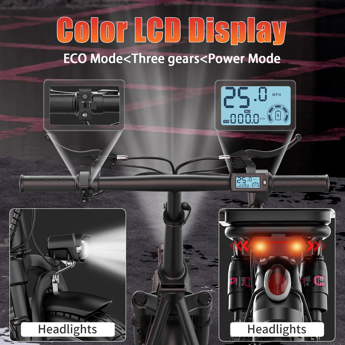 UPlee GQ8 Folding Electric Bicycle With Trunk And Shock Support