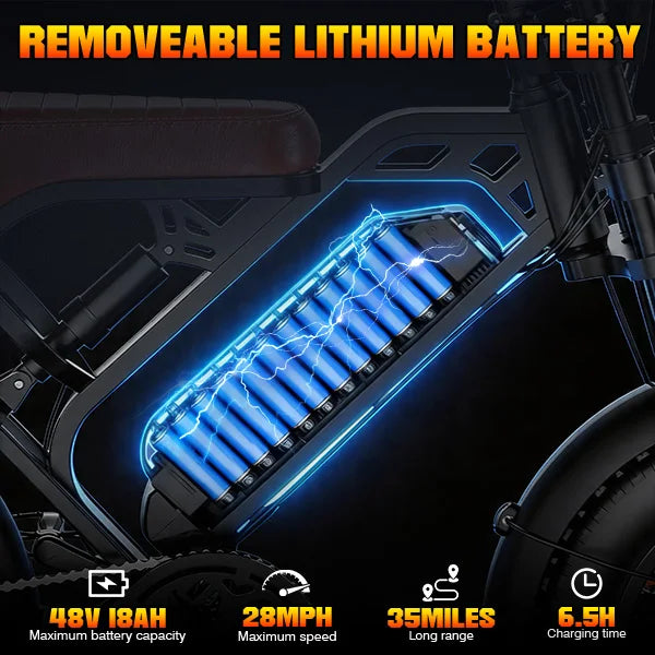 GT600 1200W All-Terrain Electric Motorcycle 48V Battery