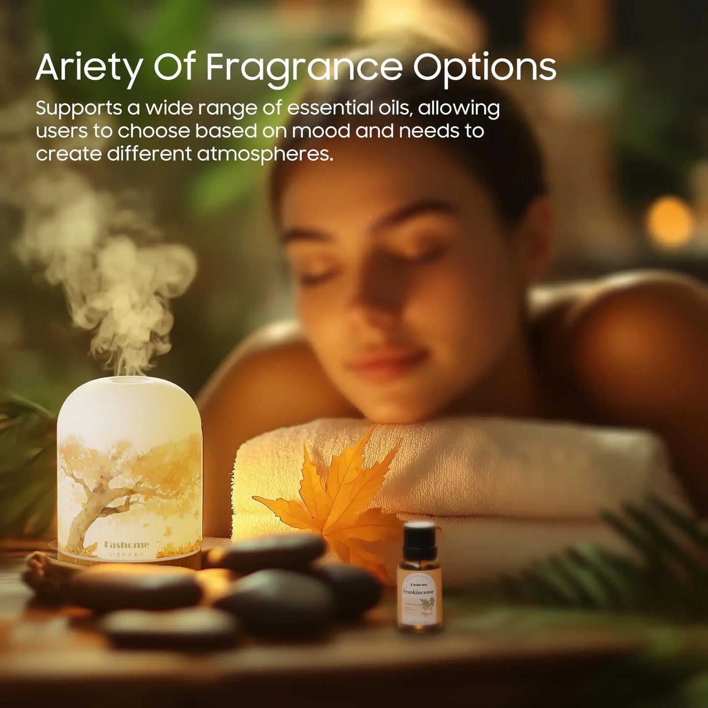 Fashome Essential Oil Diffuser Hand Blown Glass Auto Shut Off
