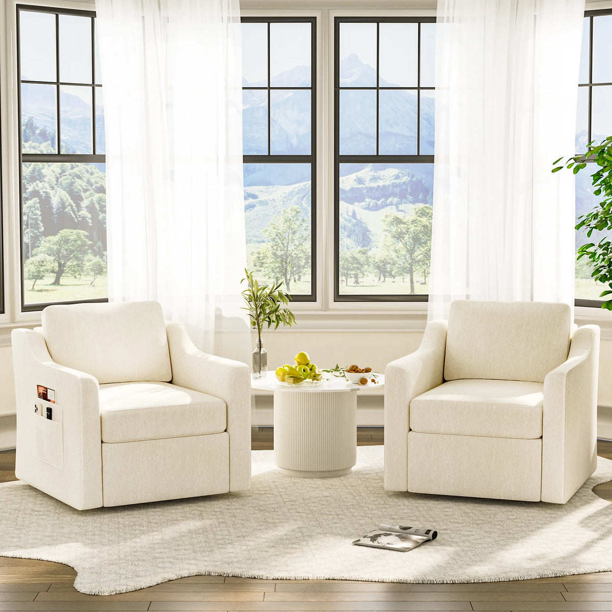 360 Degree Swivel Accent Chair for Comfortable Living Rooms