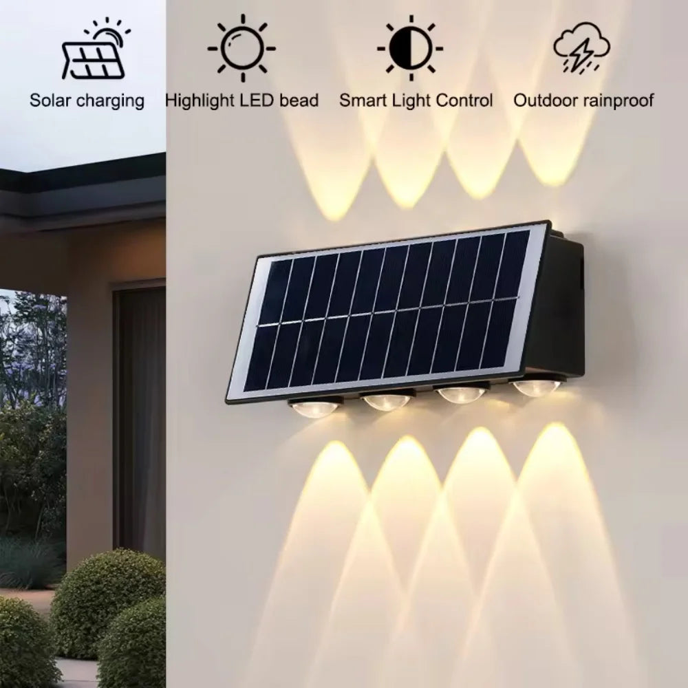Waterproof Solar LED Wall Lamp Outdoor Garden Patio Decor