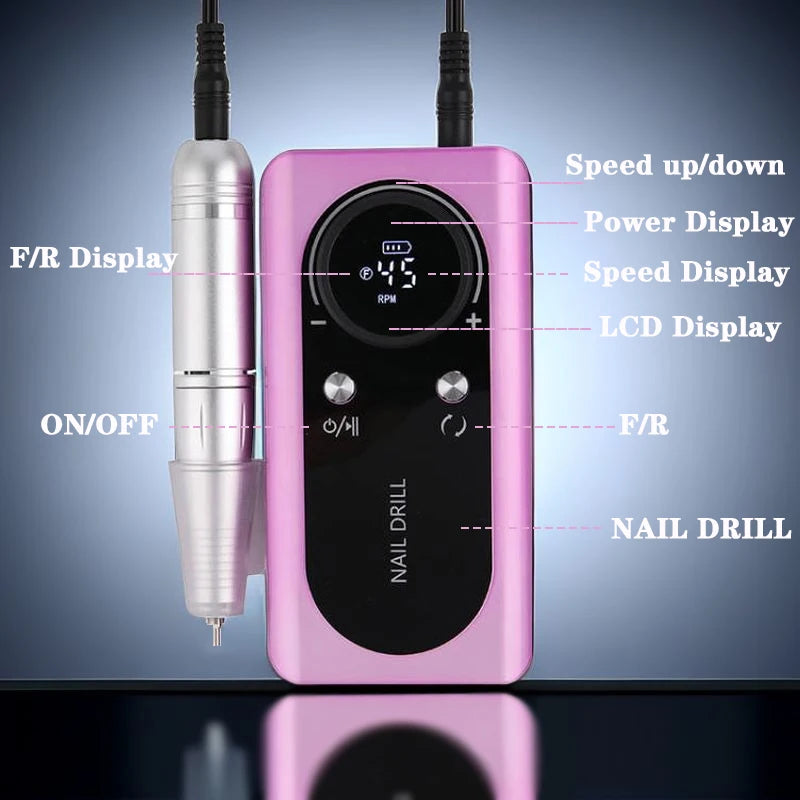 Rechargeable USB Nail Drill Low Noise Manicure Sander Kit