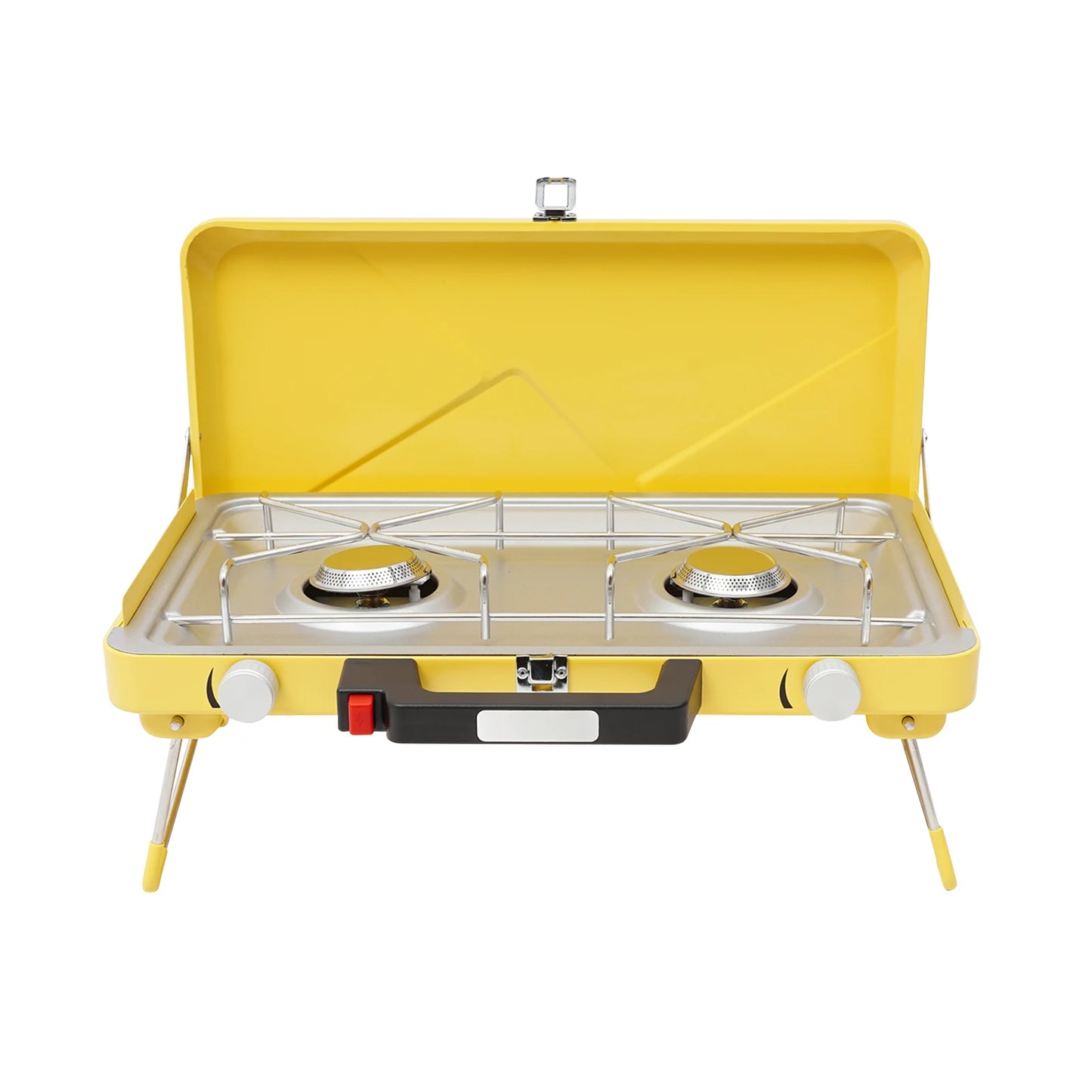 Portable Outdoor Gas Stove Two-Burner 3500W With Windshield For Camping