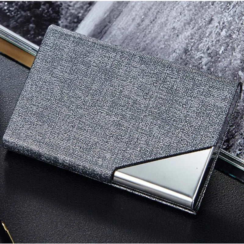 Metal Card Holder With Magnetic Cover Stainless Steel Wallet Case