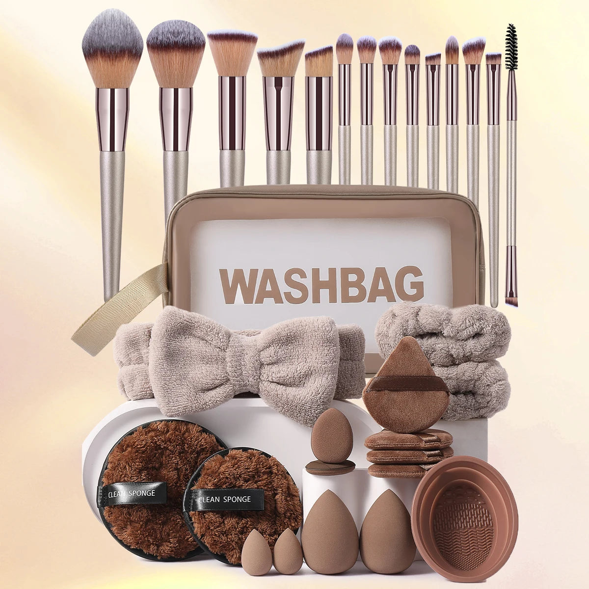31-Piece Makeup Tools Set With Brushes And Sponges