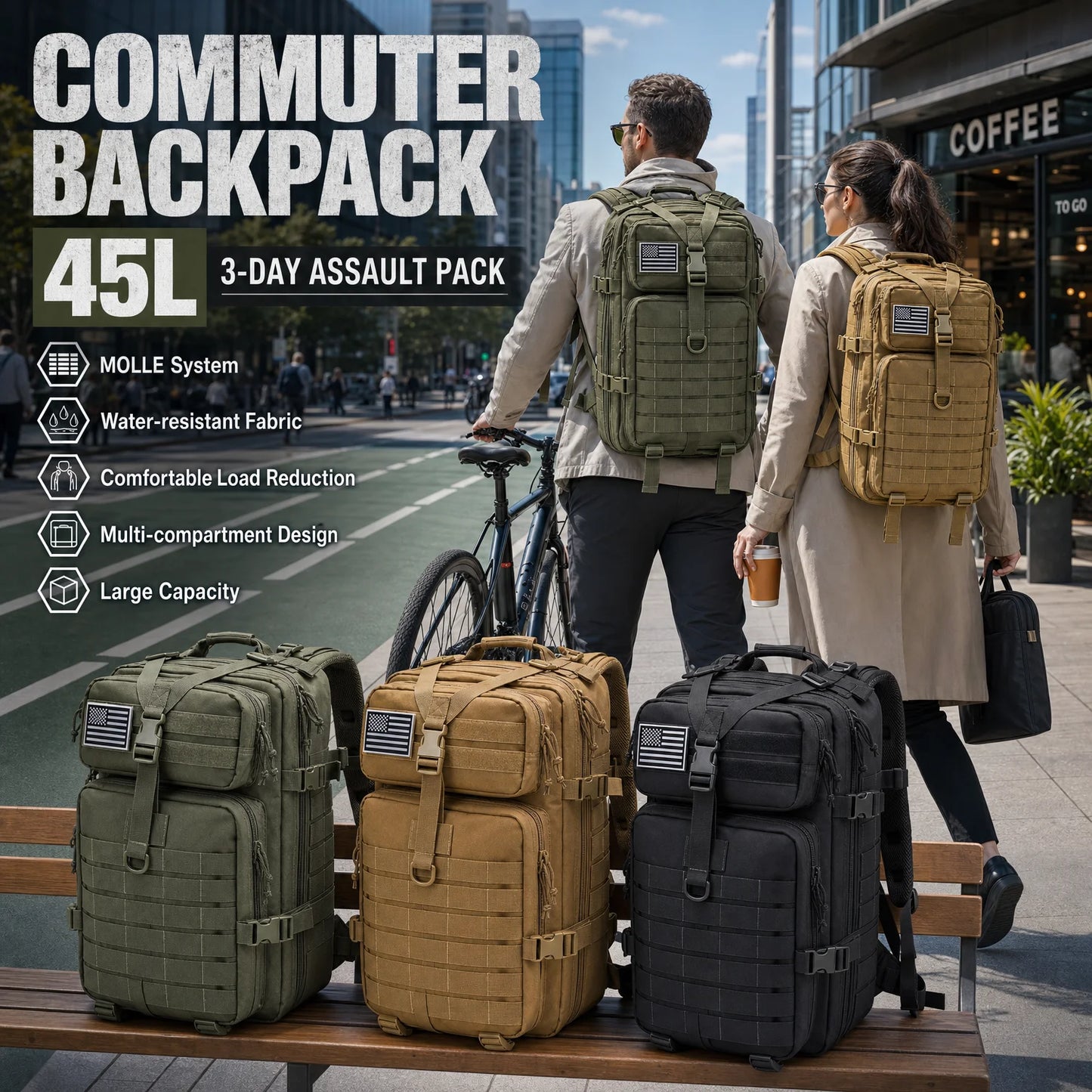 ReFire Gear Tactical Backpack Molle Bug Out Bag For Survival