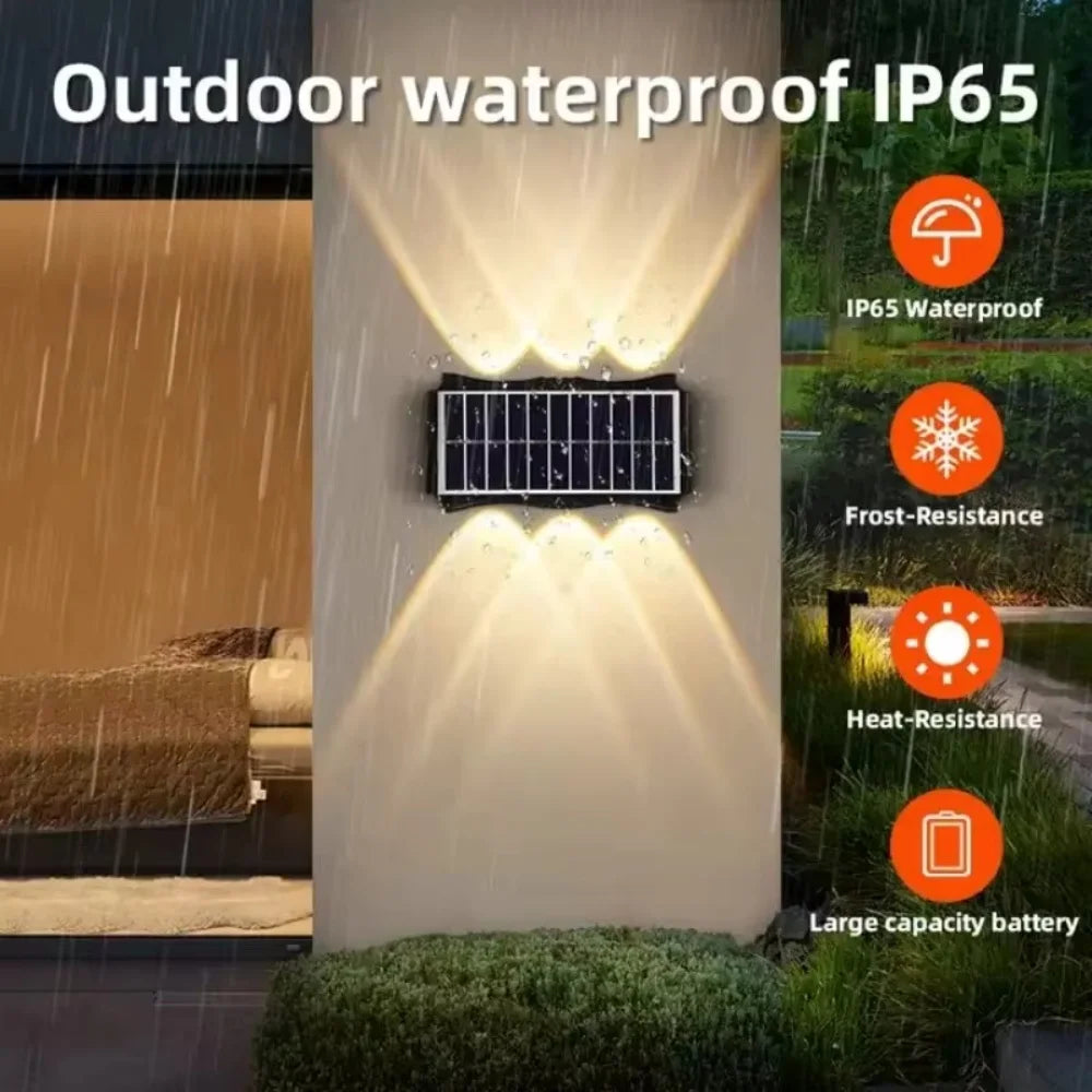 Waterproof Solar LED Wall Lamp Outdoor Garden Patio Decor