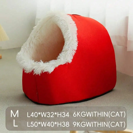 Soft Warm Cave Pet Bed Cozy Polyester House For Pets