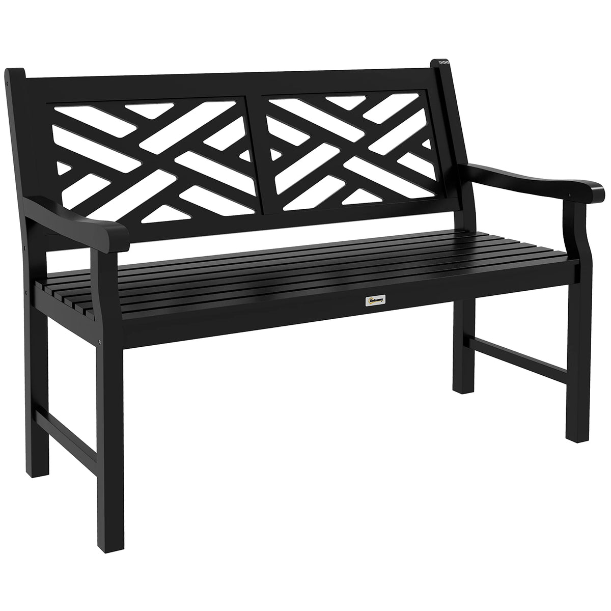 Outsunny Outdoor Garden Bench With Slatted Seat And Backrest