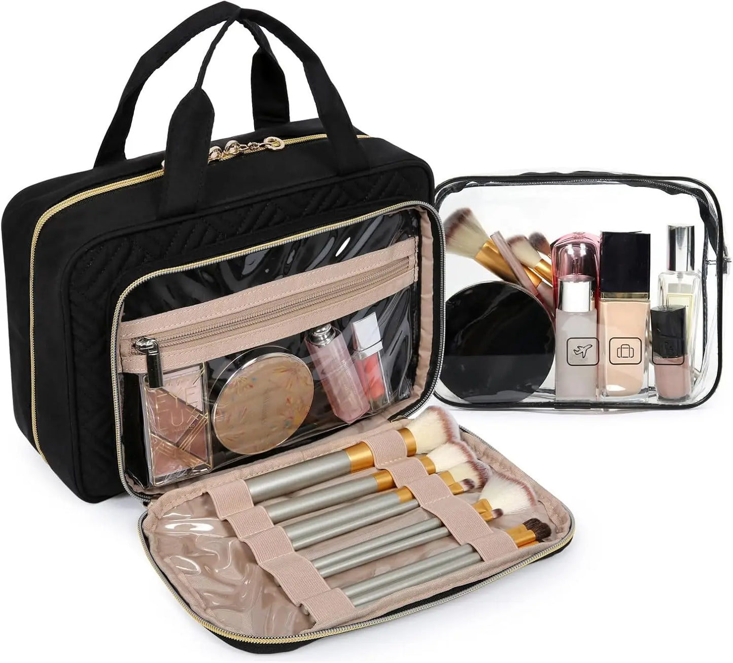 Hanging Toiletry Bag And TSA Transparent Cosmetic Organizer