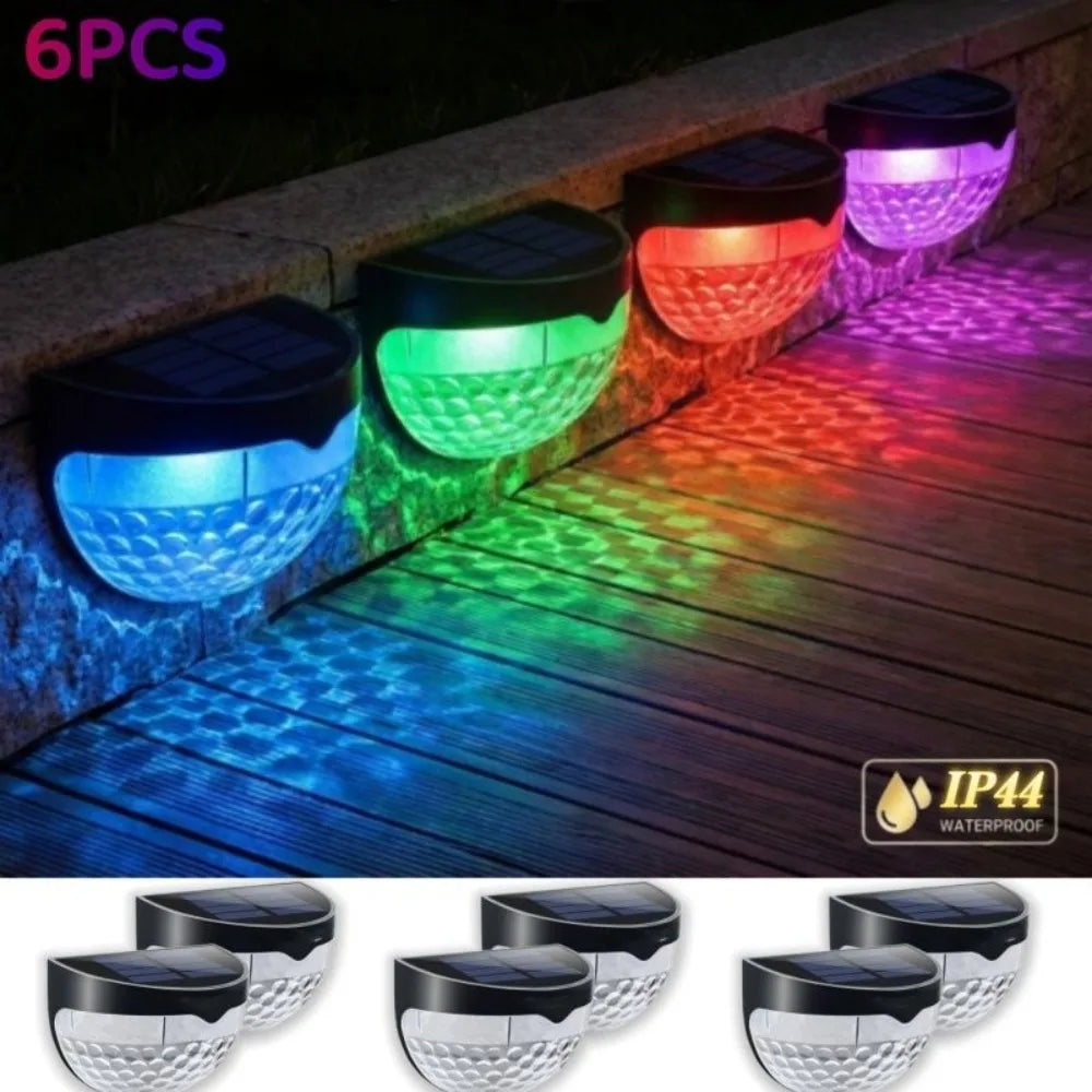 6 Pack Solar Powered RGB Fence And Deck Lights Waterproof