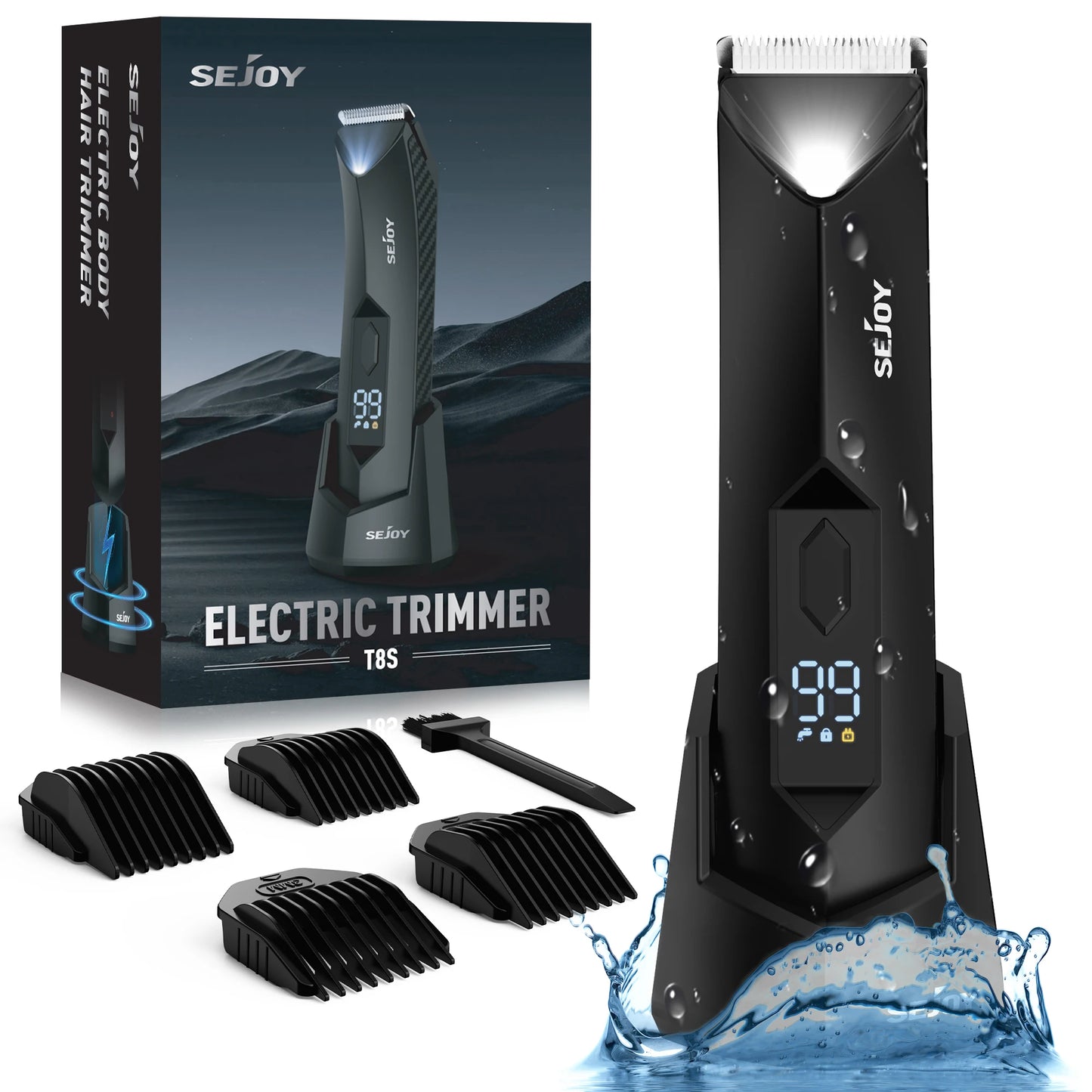 SEJOY Body Hair Trimmer for Men Waterproof Rechargeable Groomer