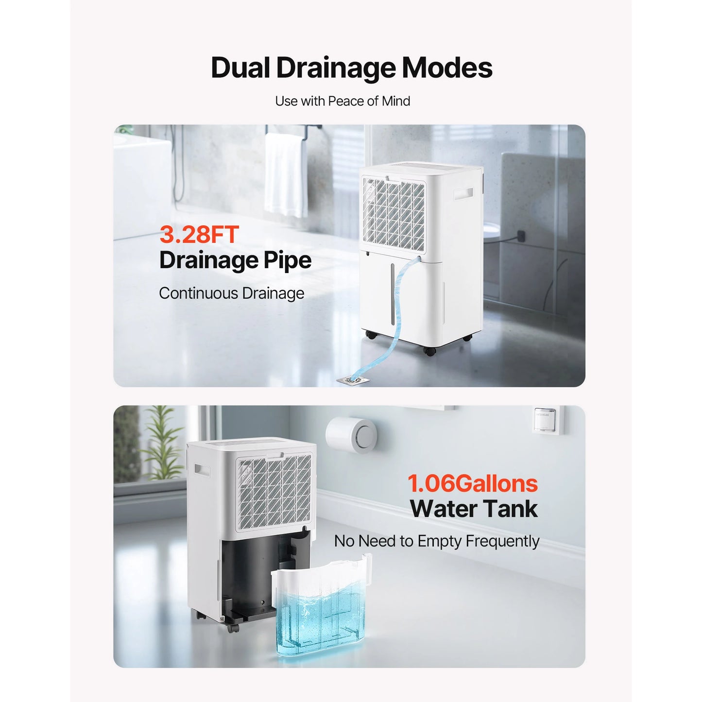 SucceBuy Dehumidifier For Home And Basement With Drain Hose