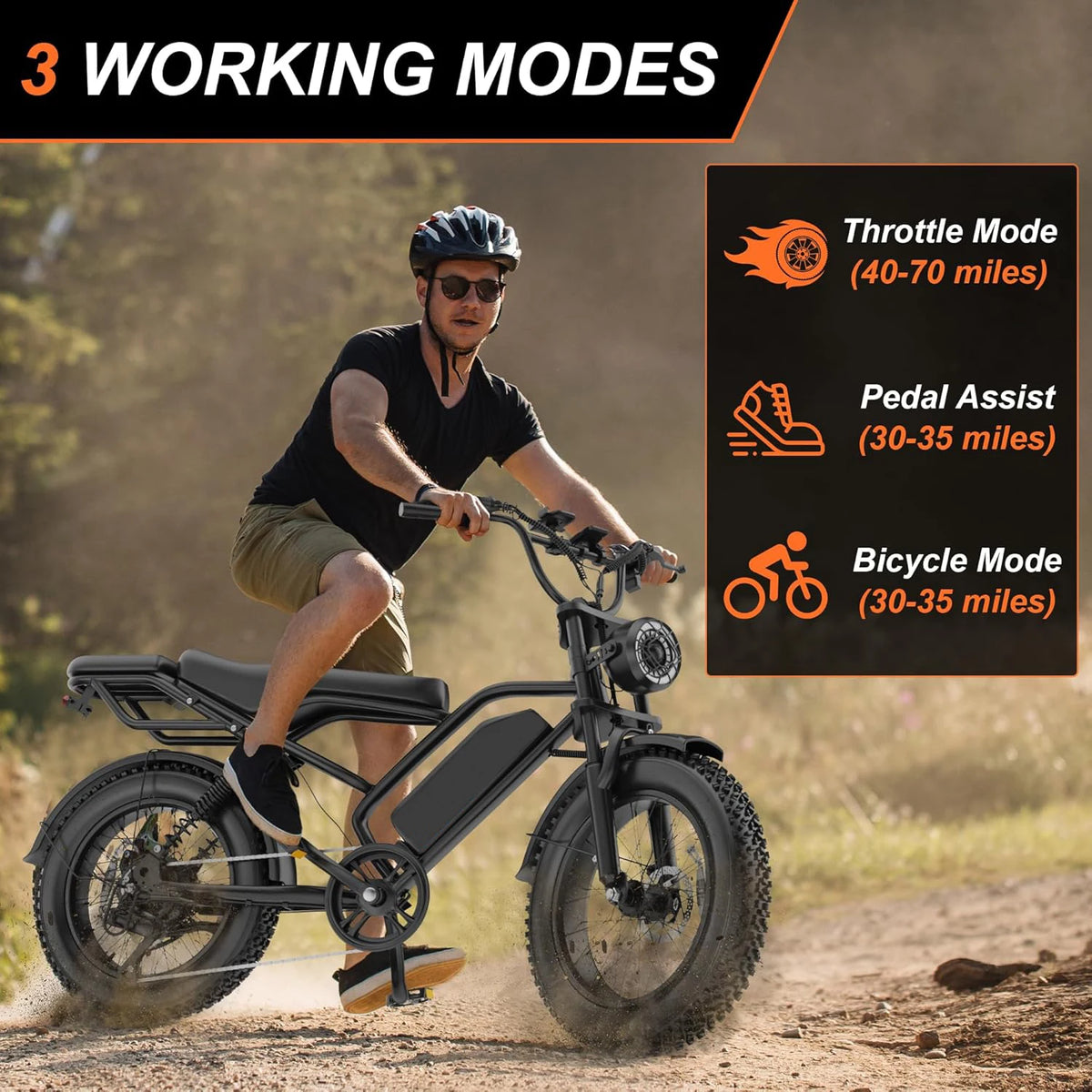 Aovopro Fat Tire Electric Bicycle With Powerful Brushless Motor