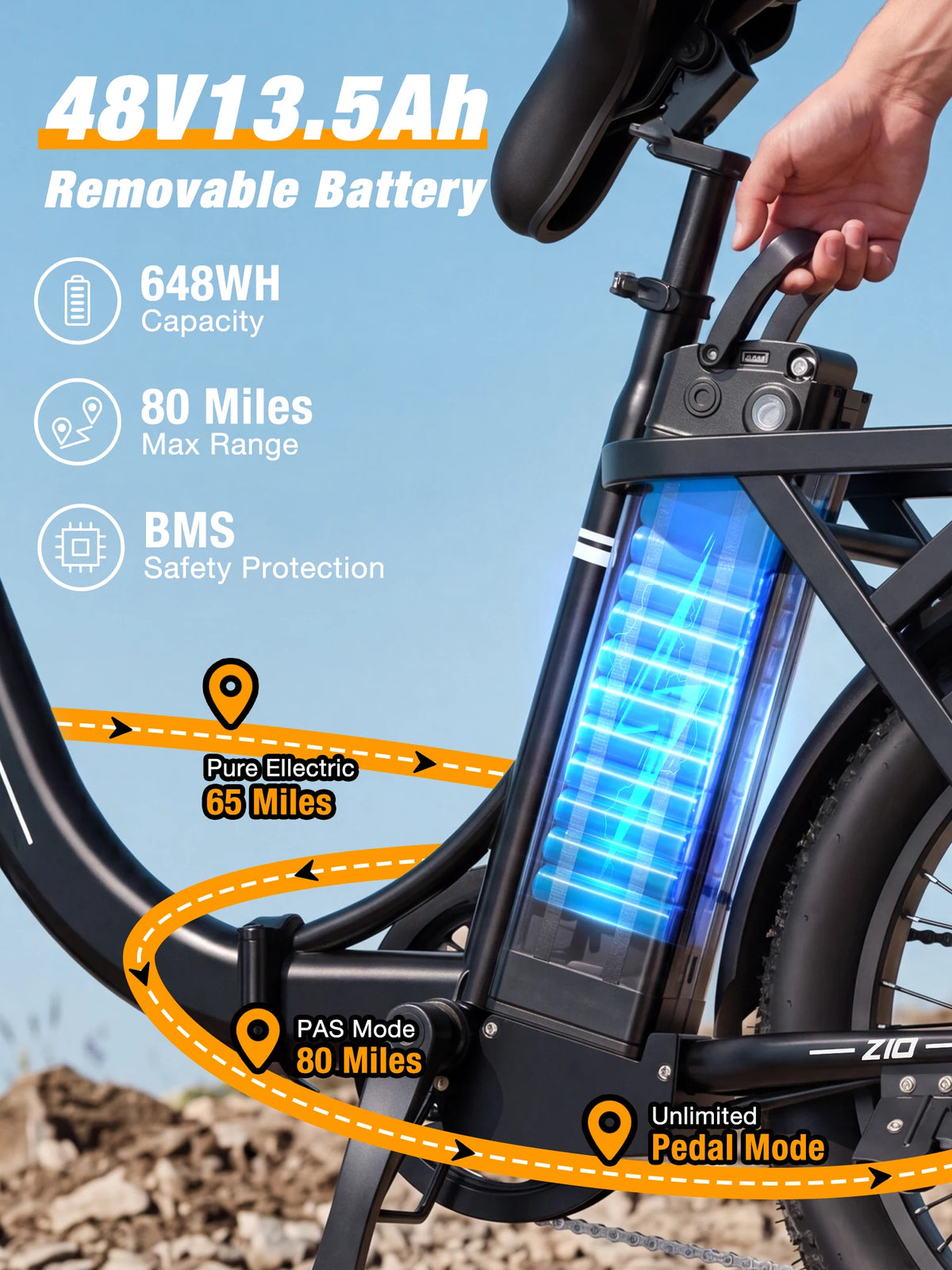 Hopepeak Z10 Folding Electric Bike With 7 Speed Commuter Design