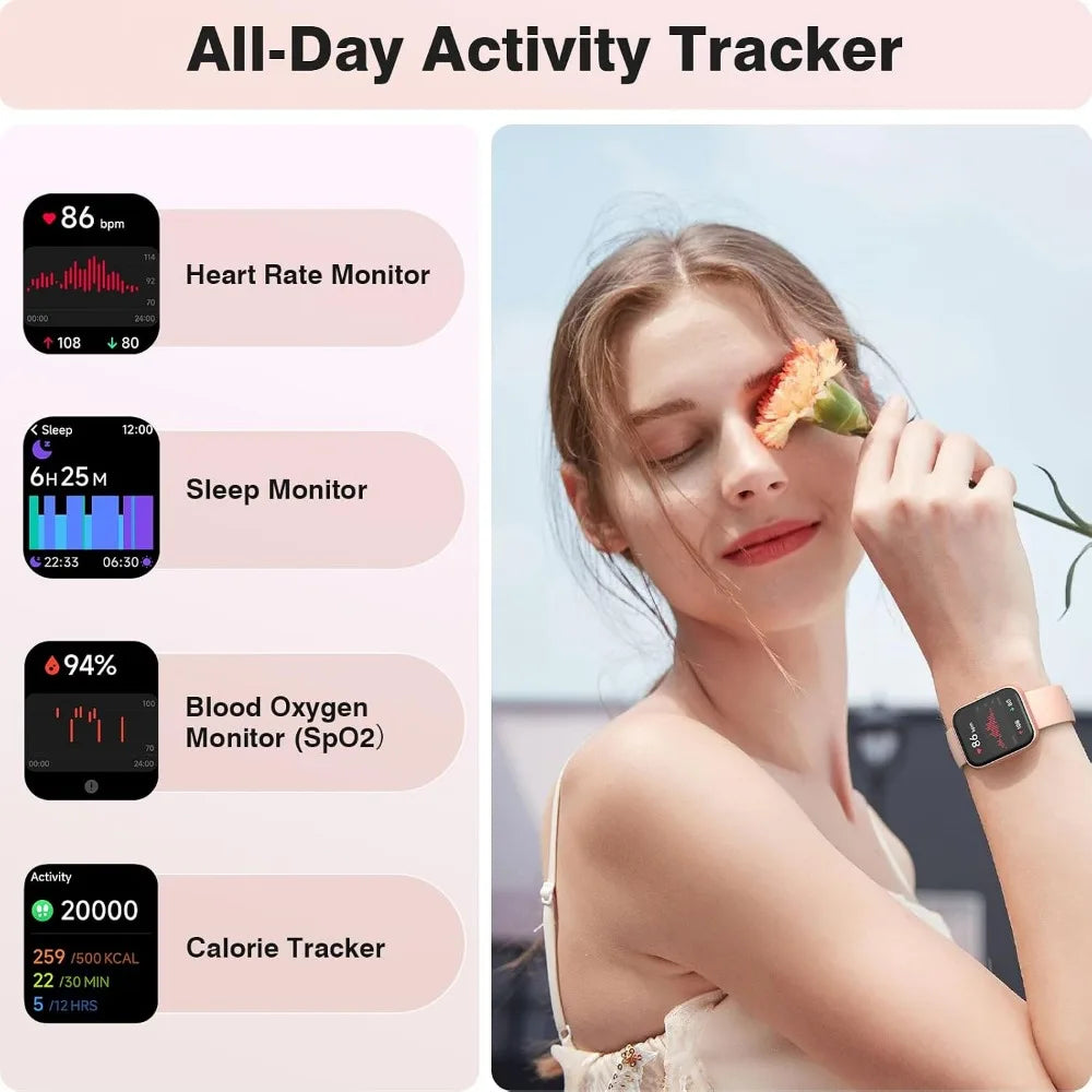 H96 Women Smartwatch With Alexa Bluetooth Calling Health Tracking Waterproof