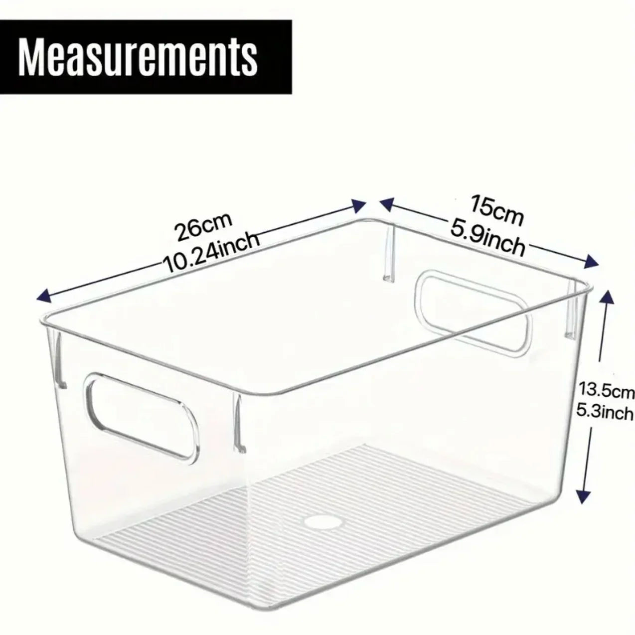 Clear Plastic Storage Bins 4 Pack Pantry Fridge Kitchen Organizer