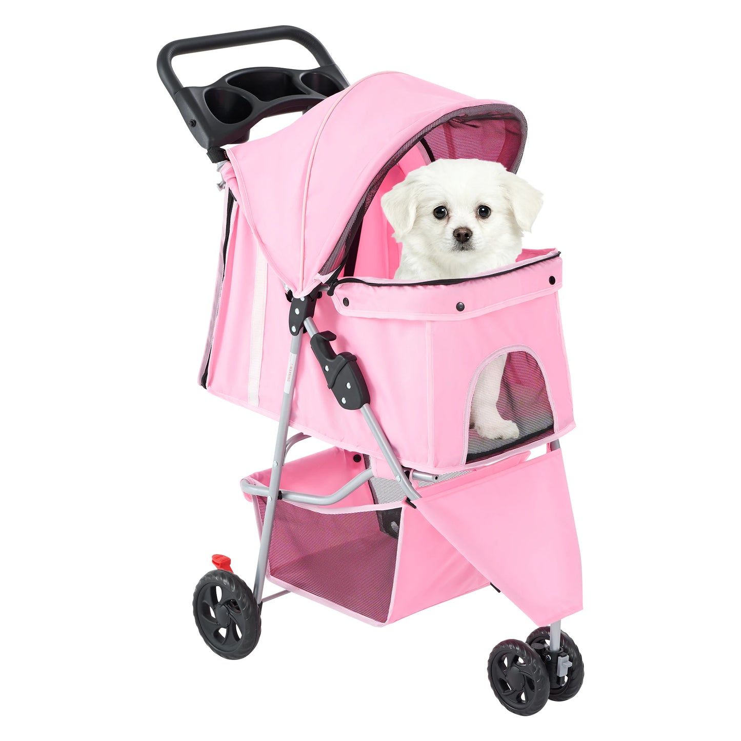 JHK Foldable 3-Wheel Pet Stroller For Small Dogs And Cats