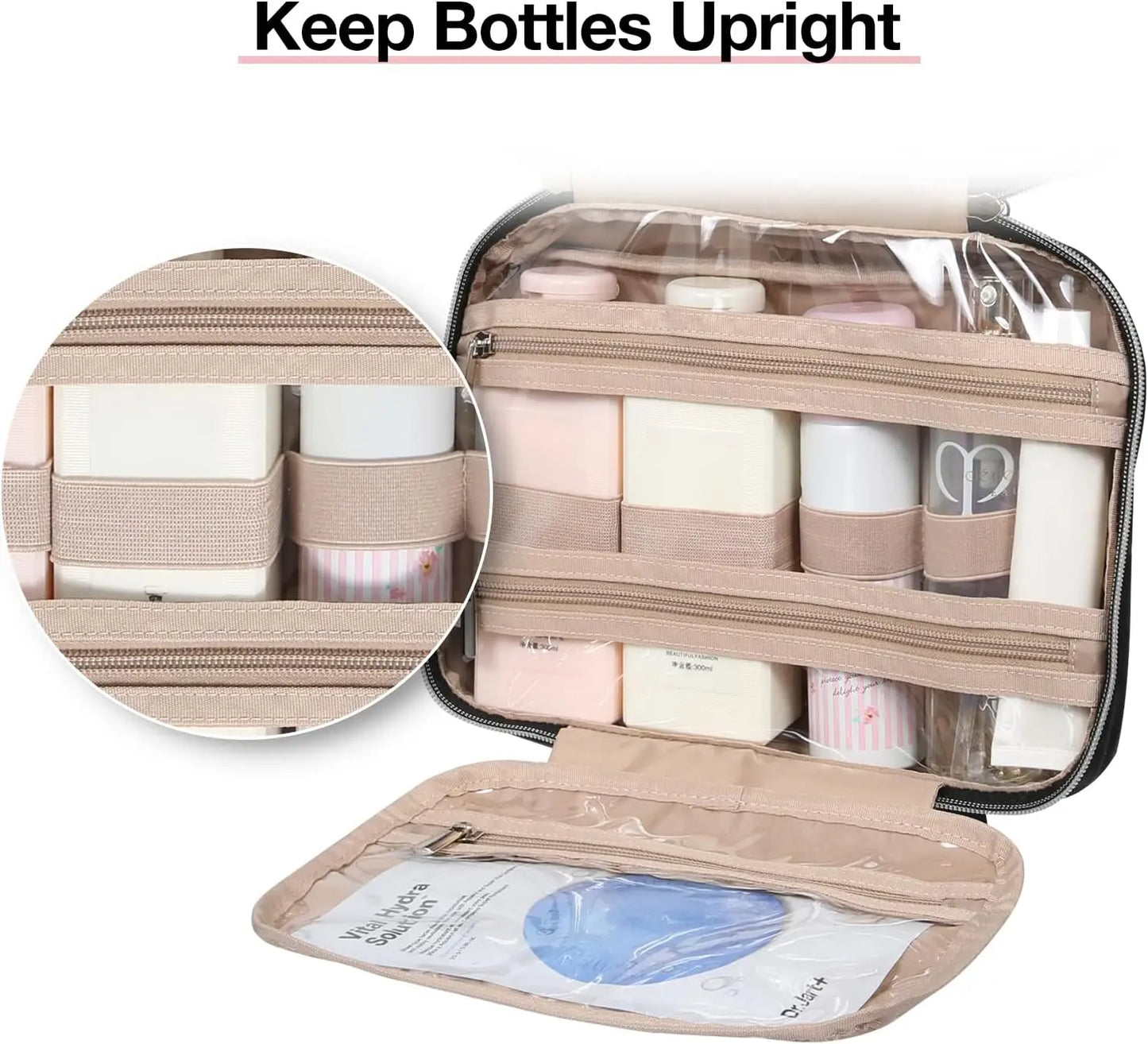 Hanging Toiletry Bag And TSA Transparent Cosmetic Organizer