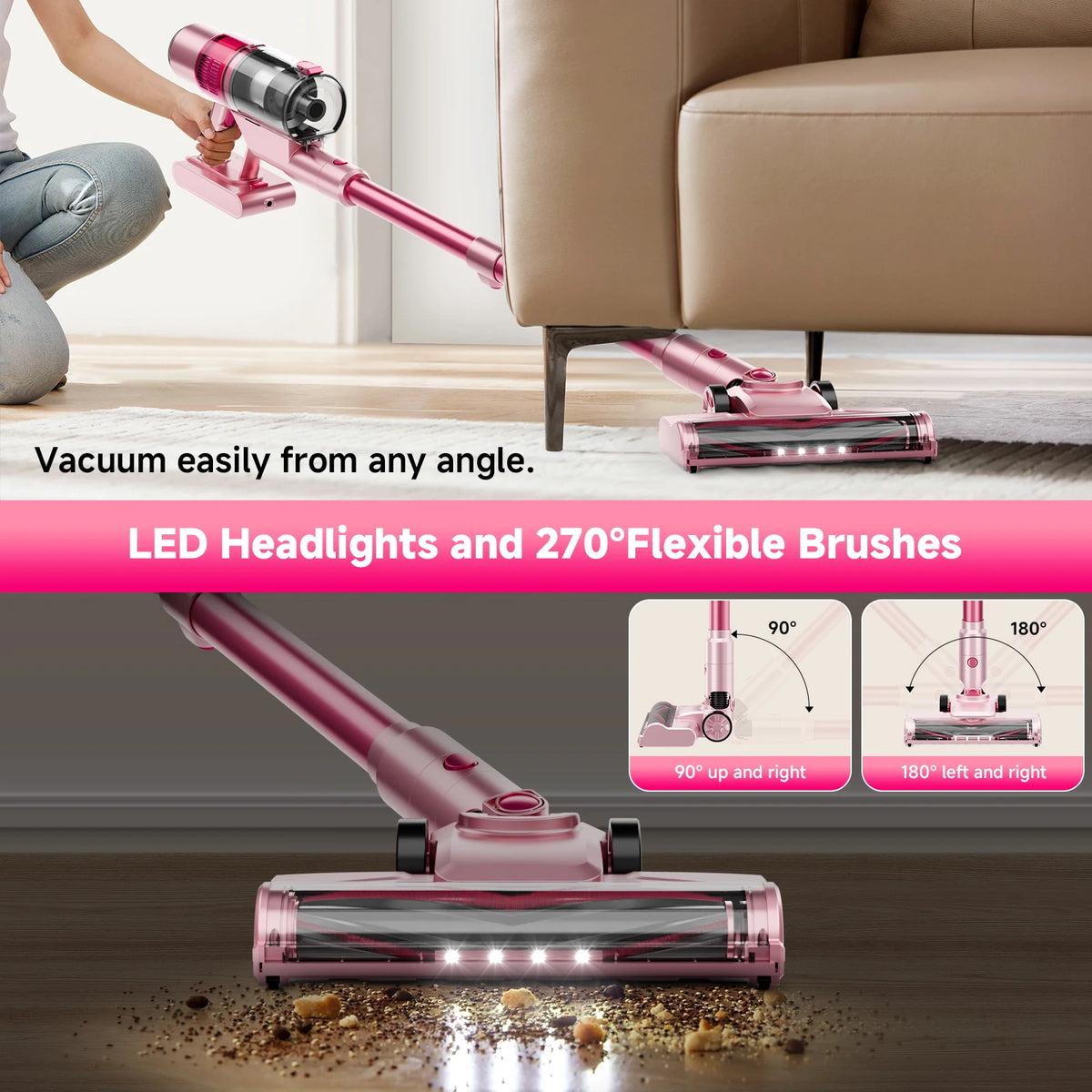 Honki Cordless Vacuum Cleaner With HEPA Filter For Pet Hair