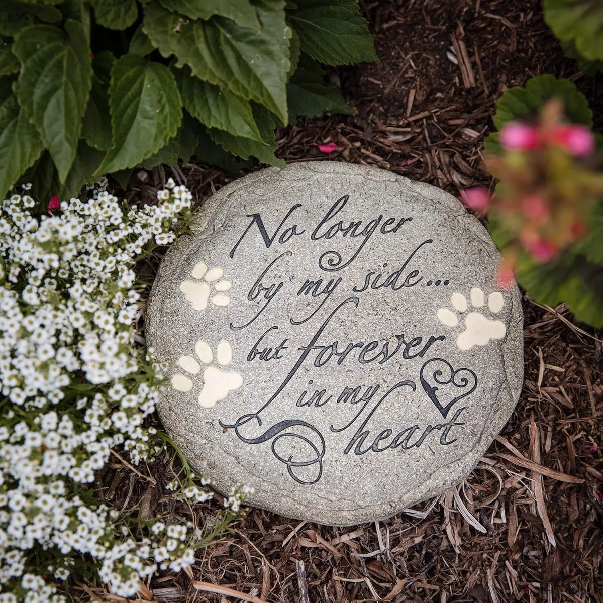 Pet Memorial Stone for Cats and Dogs Waterproof Outdoor Garden Marker