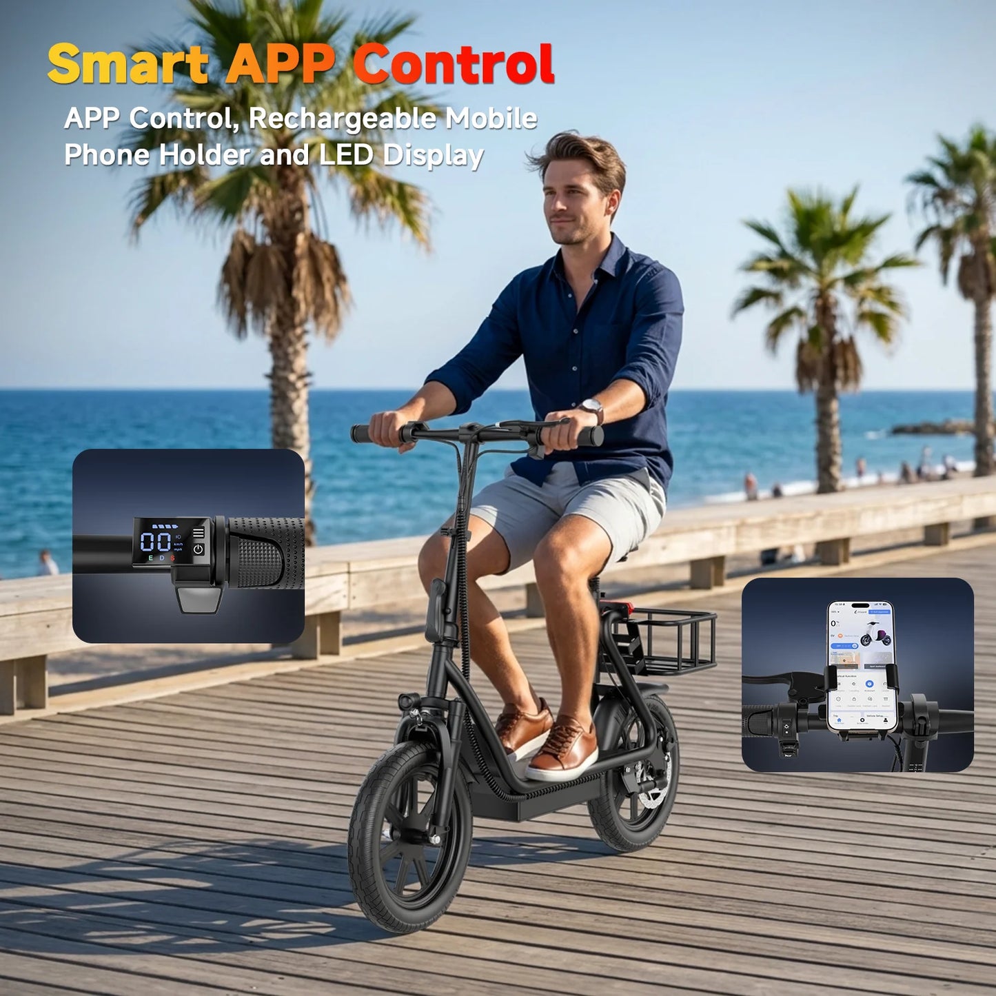 Folding Electric Scooter For Adults 500W Motor 28 Mile Range